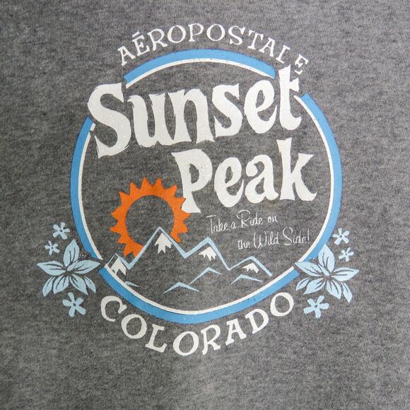 Y2k Aeropostale Sunset Peak, Colorado Gray Hoodie Sweatshirt Medium - Picture 3 of 7